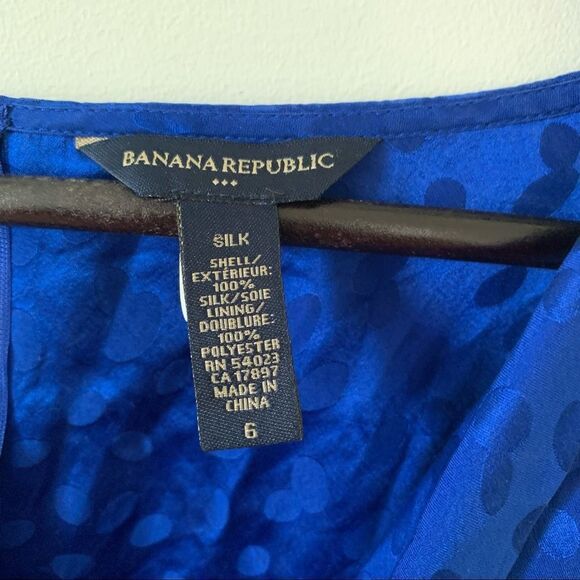 Banana Republic Factory Royal Blue 100% Silk Cap Sleeve Cowl Neckline Dress - Picture 3 of 9